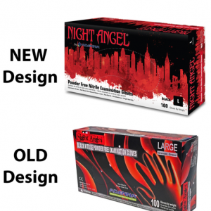 NIGHT ANGEL® Nitrile Powder Free Exam Gloves (Black)